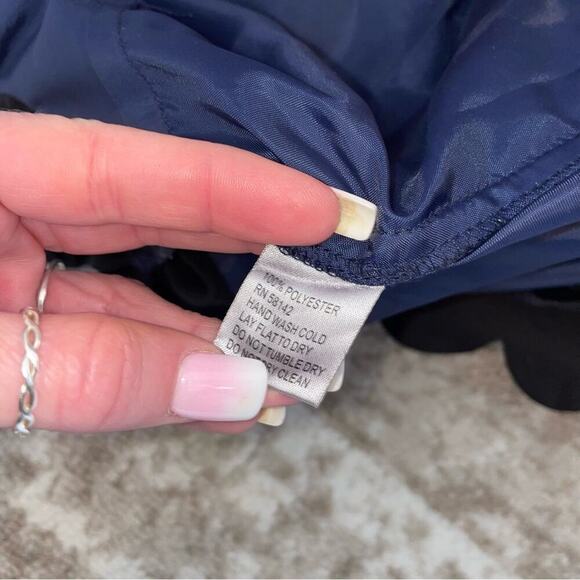 Muse Black Blue Laser Cut Eyelet Dress Size 6 black and navy blue sheath dress - Picture 8 of 16